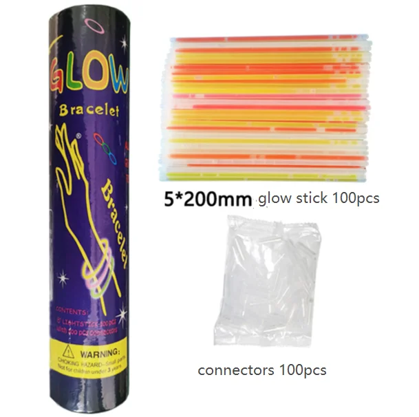 Glow Sticks Party Set 100 Pieces Glow Sticks 130 Connectors Neon Glow Sticks Chains and Luminous Glasses Children Decoration