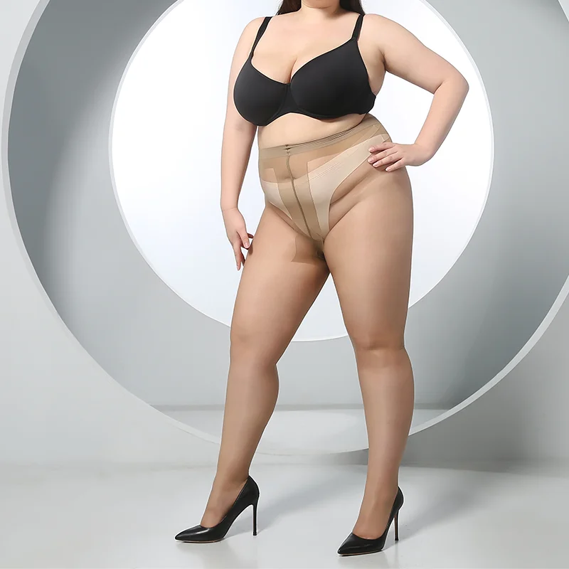 8D Ultrathin Transparent Pantyhose Plus Size T Crotch Tights Pantyhose