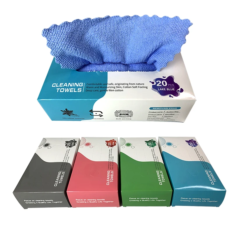 Kitchen Dish washing Disposable Wash Towel Reusable Decimation Rag Microfiber Cleaning Cloth in a box
