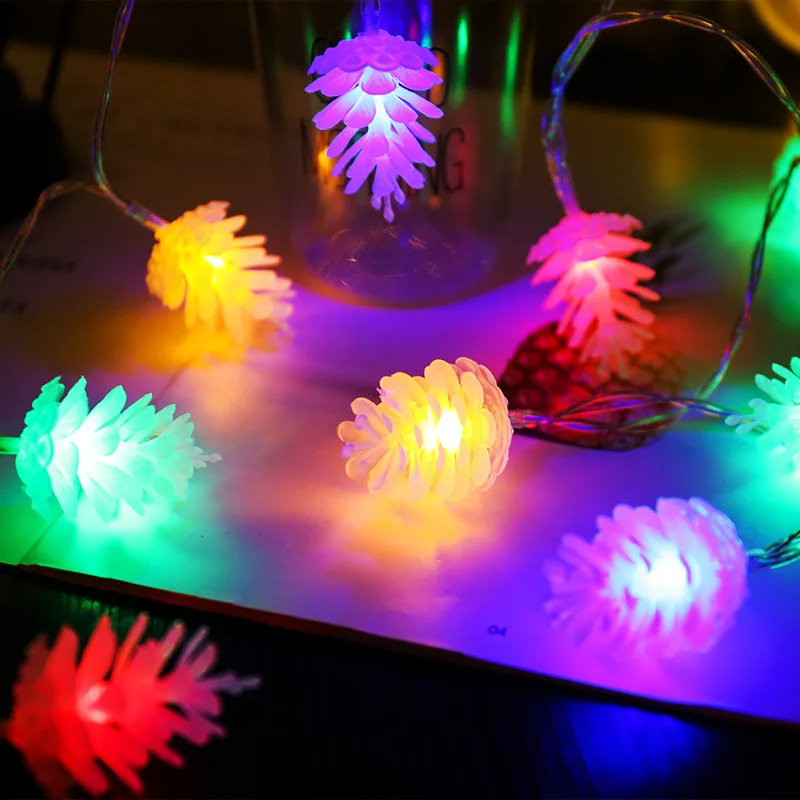 
Color 1.5m 10 lights-battery type led pine cone light string small lantern Christmas lighting 