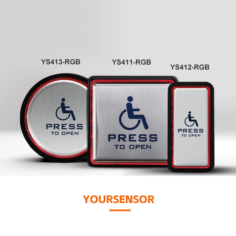 Yoursensor(YS411-RGB)Push door opening care for disabled people wired disabled switch LED type use for toilet