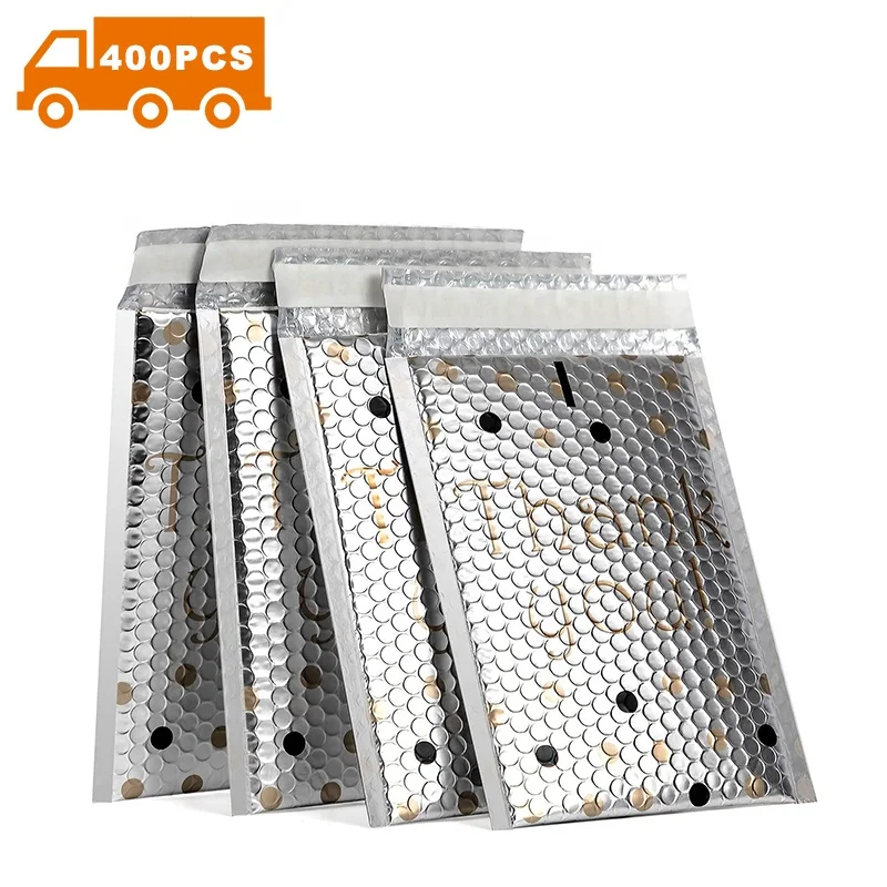
[Free Shipping]Thank You Printing Anti Static Metallized Aluminum Mailing Bag Padded Envelope Metallic Foil Bubble Mailer 