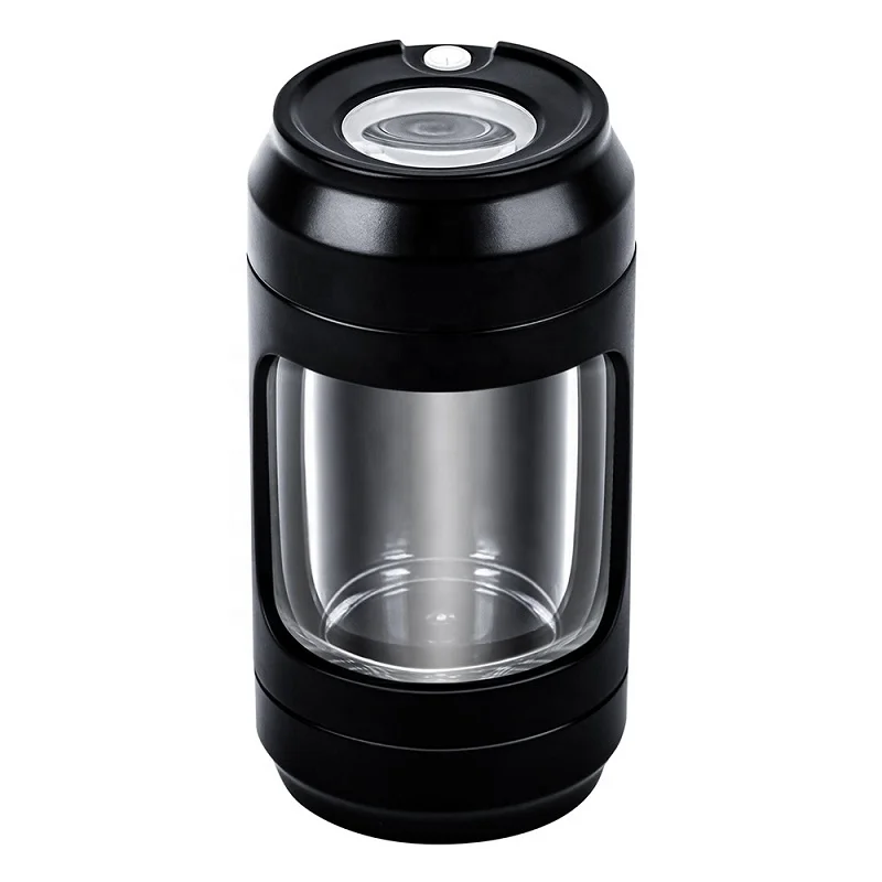 Custom Premiumled Glow Jars Air Bottles Glass Led Transparent Magnifying Glowing Jar Storage Grinder