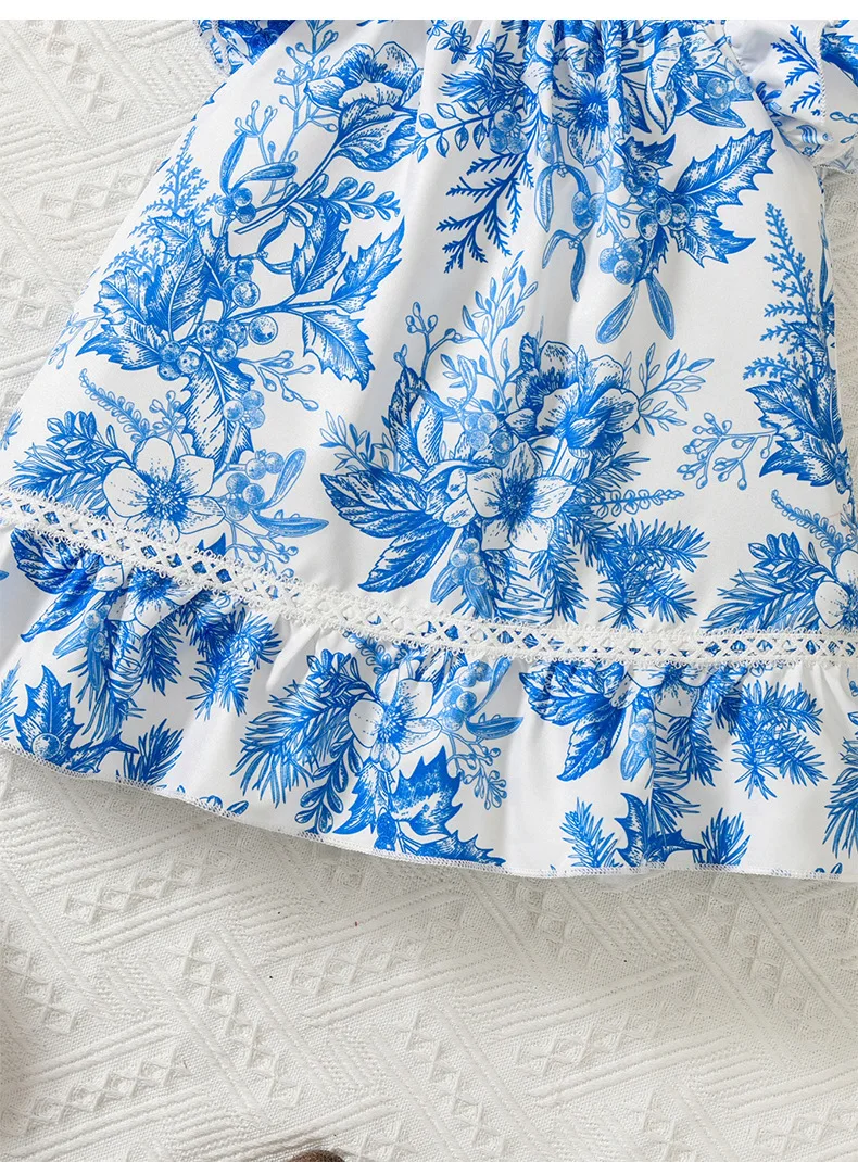 Toddler Baby flower girl dress Casual Dress Flower Print Sleeveless Chiffon Ruffle Dress Party Holiday Kids Clothes