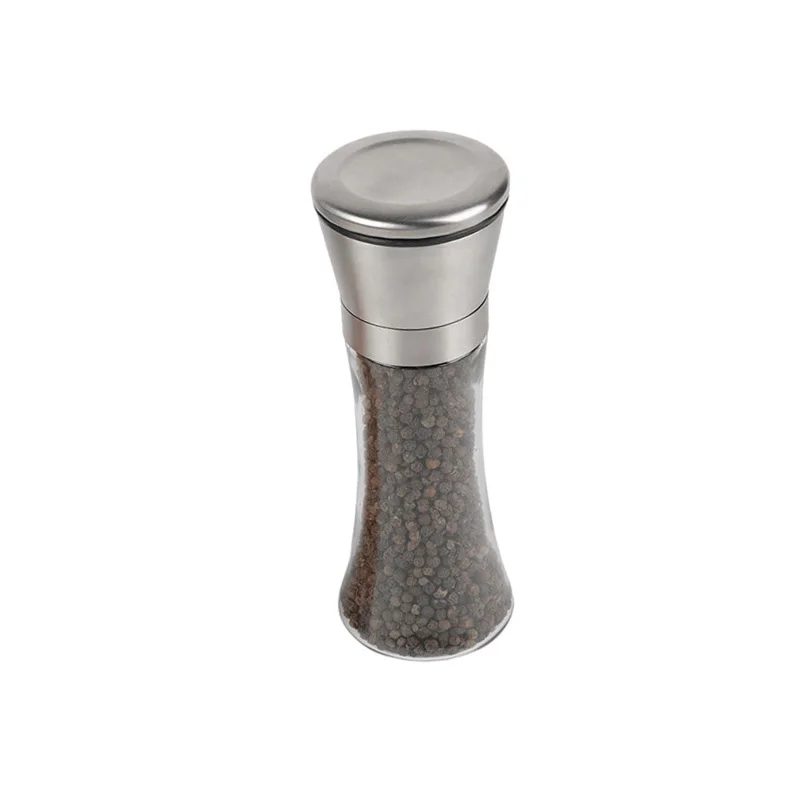 Factory Supply Simple Seasoning Jar Spice Grinder Glass Seasoning Salt Pepper Bottle