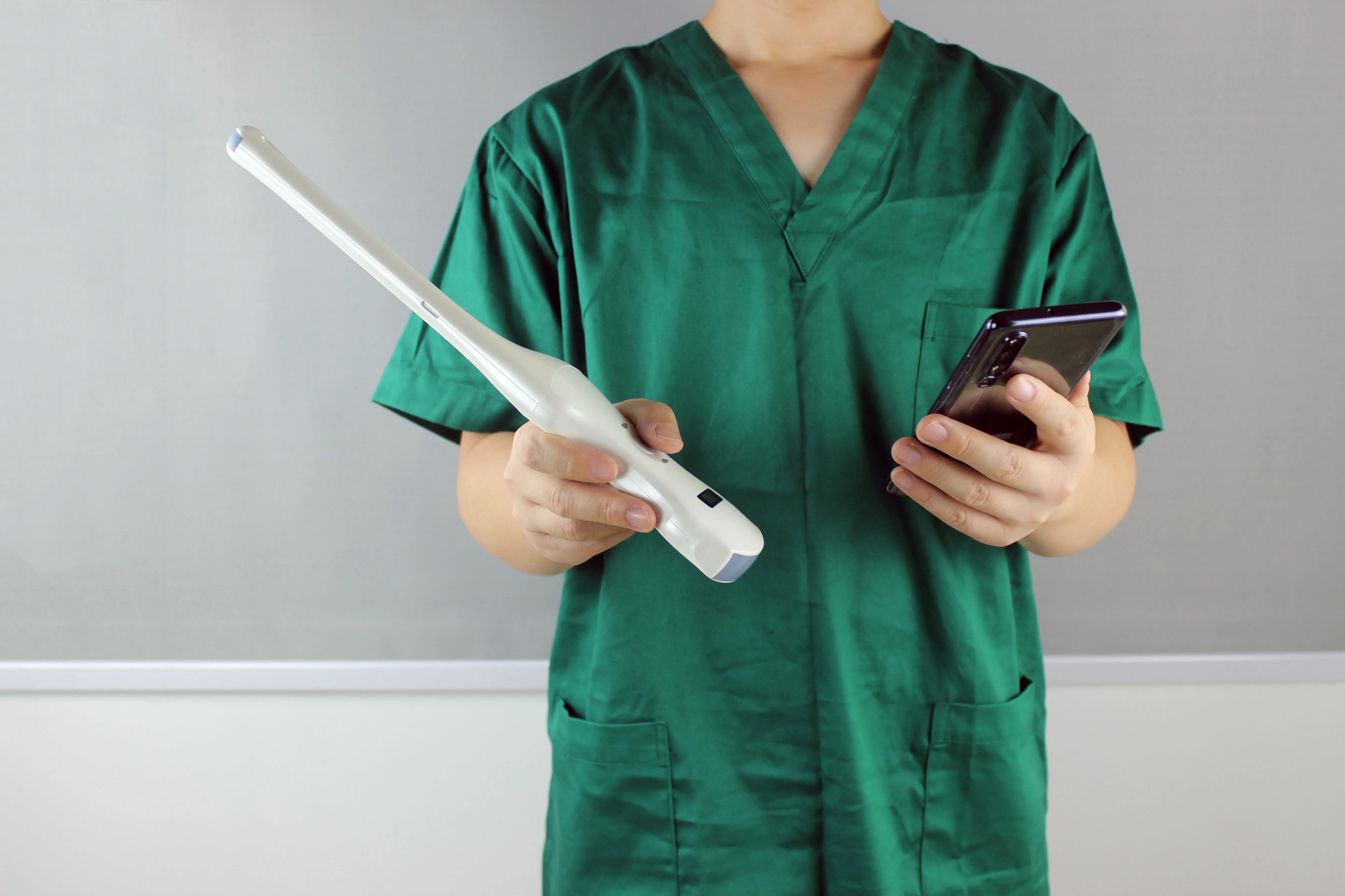 wireless double head transvaginal/convex/phased array ultrasound probe handheld medical ultrasound scanner