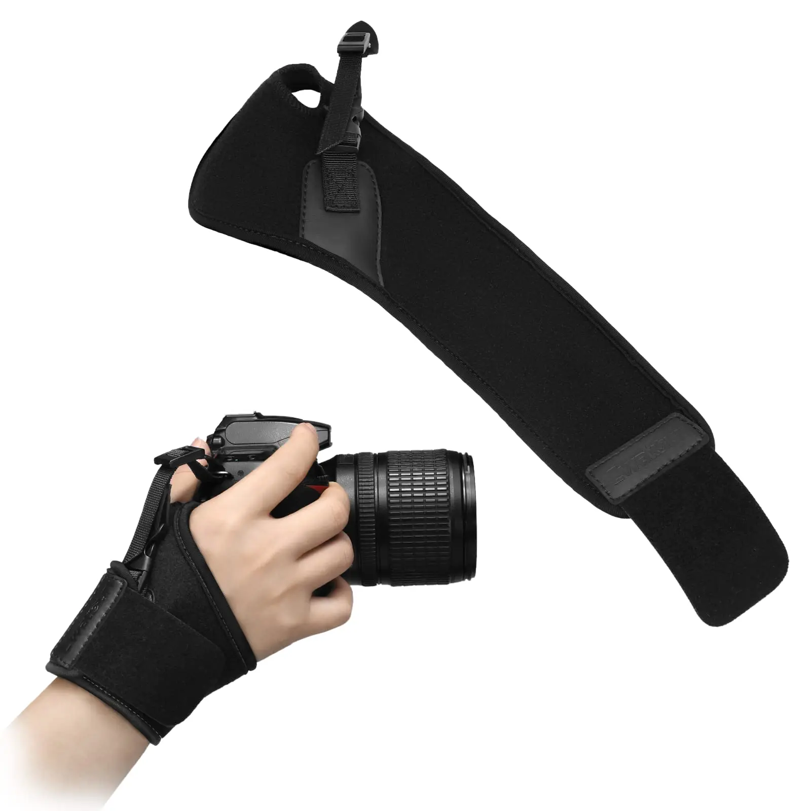 Cwatcun H53 2.0 Travel Photography PU Leather Camera Strap Wrist Hand Strap Grip For Canon Nikon Fuji Sony Lens Camera