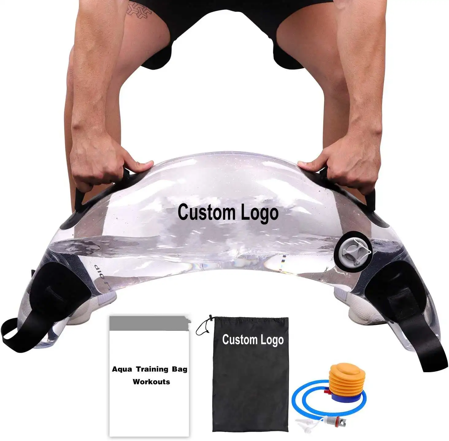 Adjustable Aqua Bag and Power Bag with Water, Portable Stability Fitness & All Body Workout Equipment, OX Horn Shape