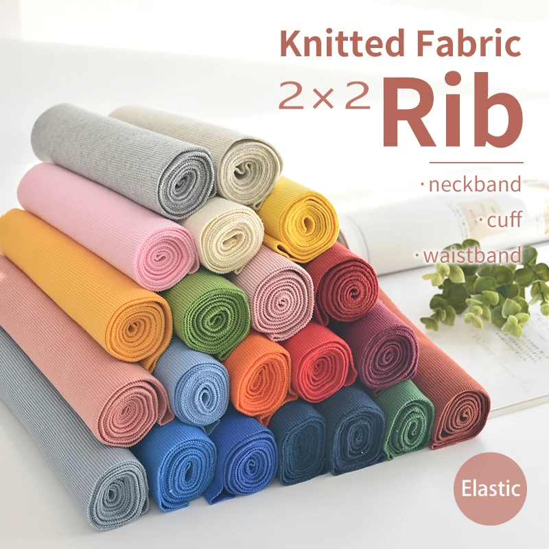 Best price ribbed cuff fabric solid color ribbed fabric cotton spandex rib knit fabric for garment