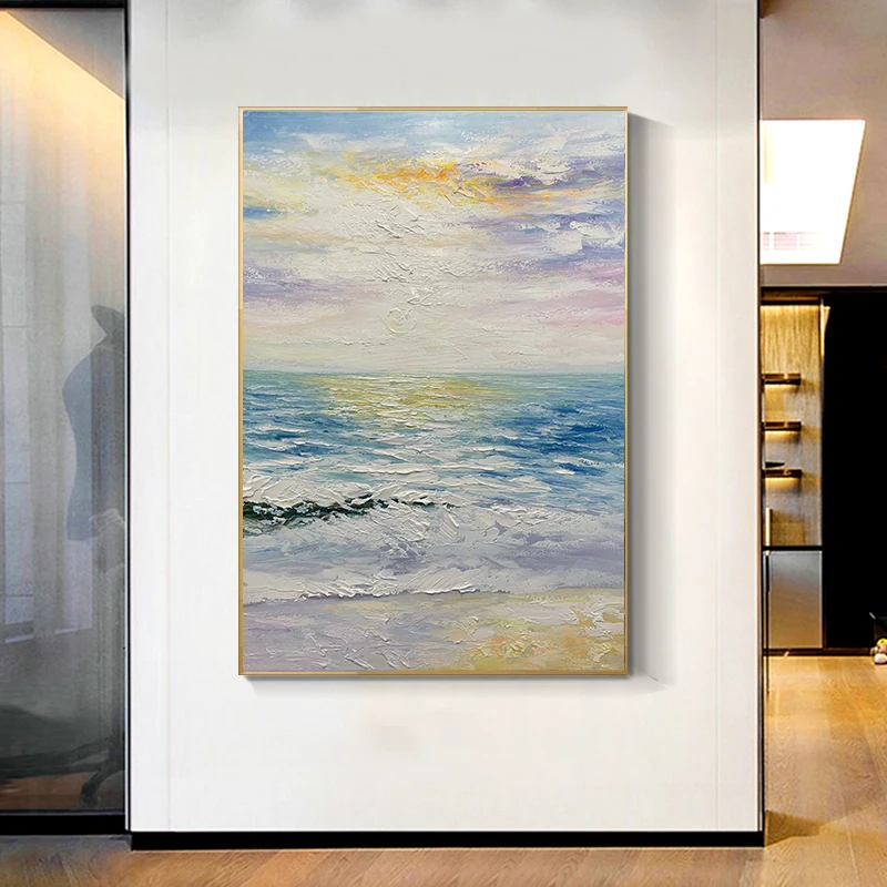  Impressionist Colorful Seascape Painting Scenery Canvas Custom Decorative Home Landscape Living