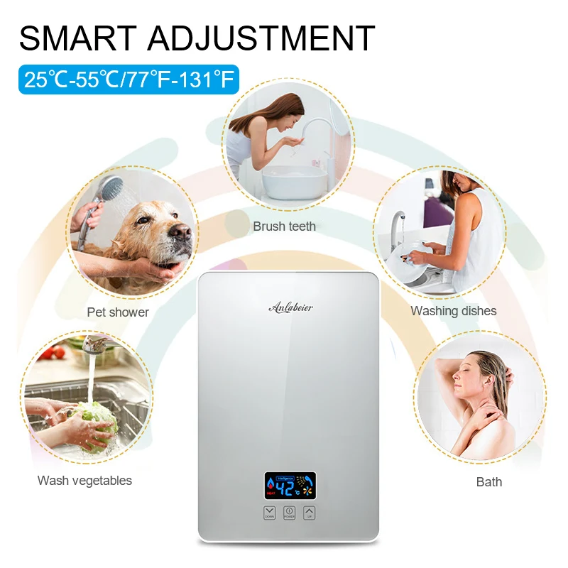 China golden supplier 4000W 5000W 6000W tankless hot shower wall mounted electric boiler fast ship