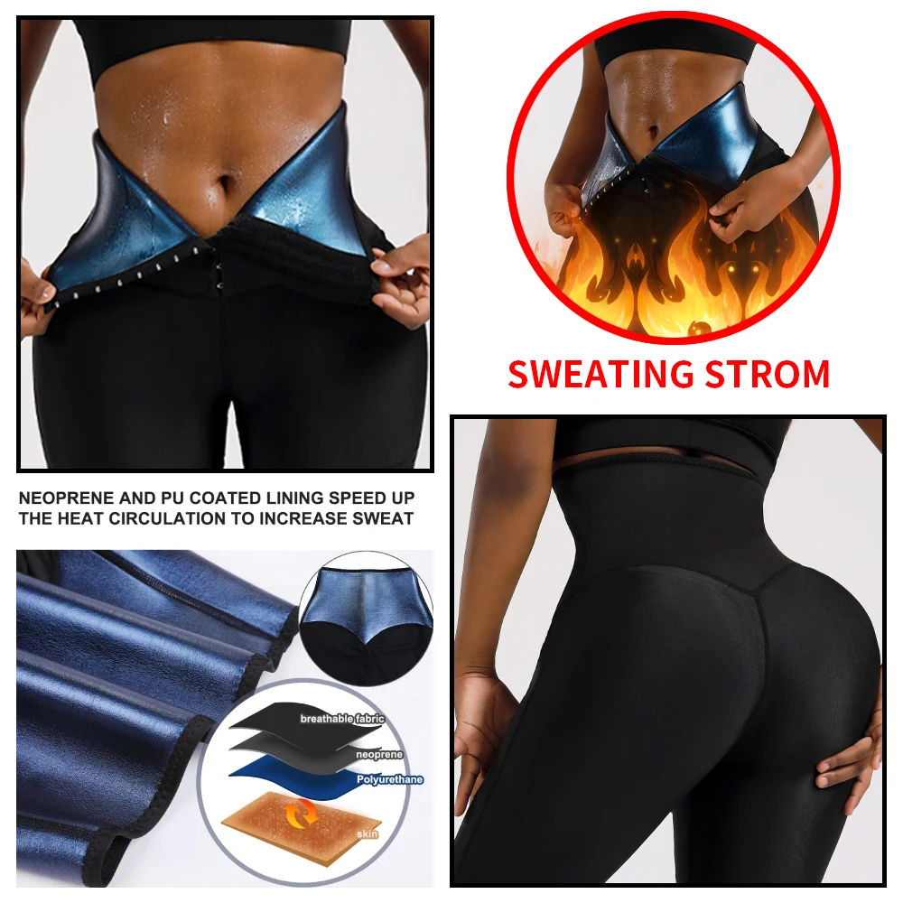 OEM ODM Yoga Slimming sweat shapers sauna leggings shapewear seamless gym tummy control pants