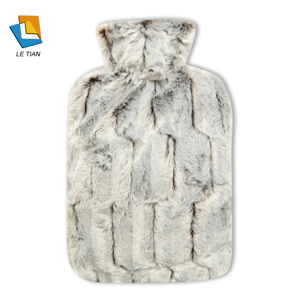 British Standard luxury hot water bottle with fleece cover