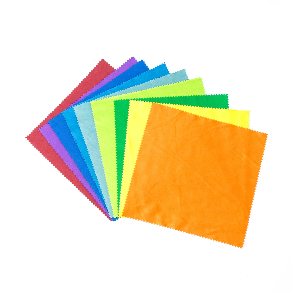 custom logo printed 100% polyester microfiber lens eyeglasses cleaning cloth
