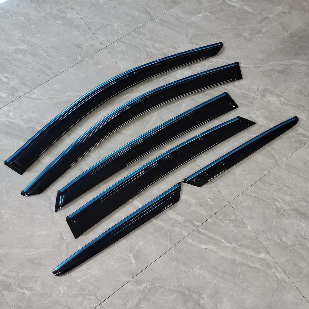 Leadway Made of  PC Plastic Car Deflector for Toyota Venza 2021-2024 Chrome Window Visor Car Rain Wind Guards 6PCS/SET