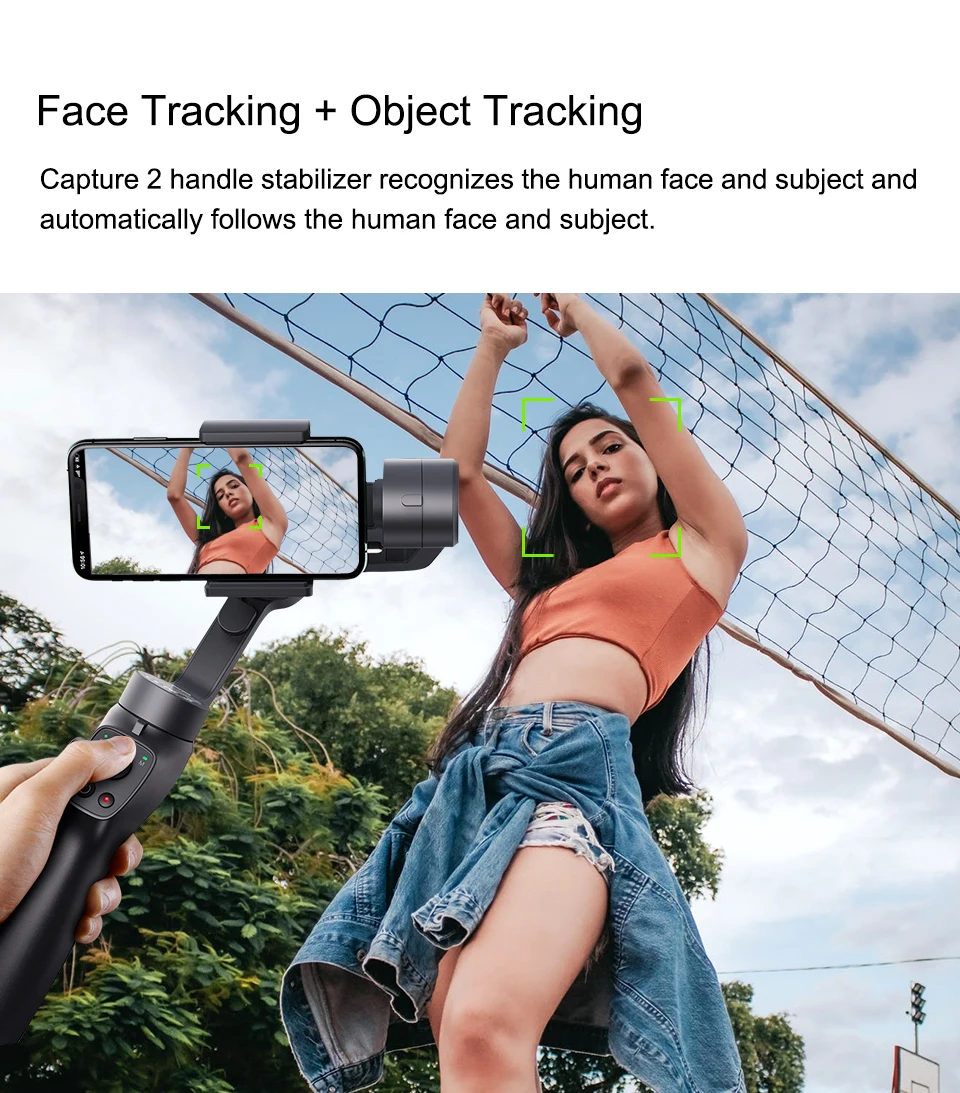 Hot Selling 3-Axis Face Tracking with Retail Package FUNSNAP CAPTURE 2 2S Gimbal Smartphone Stabilizer