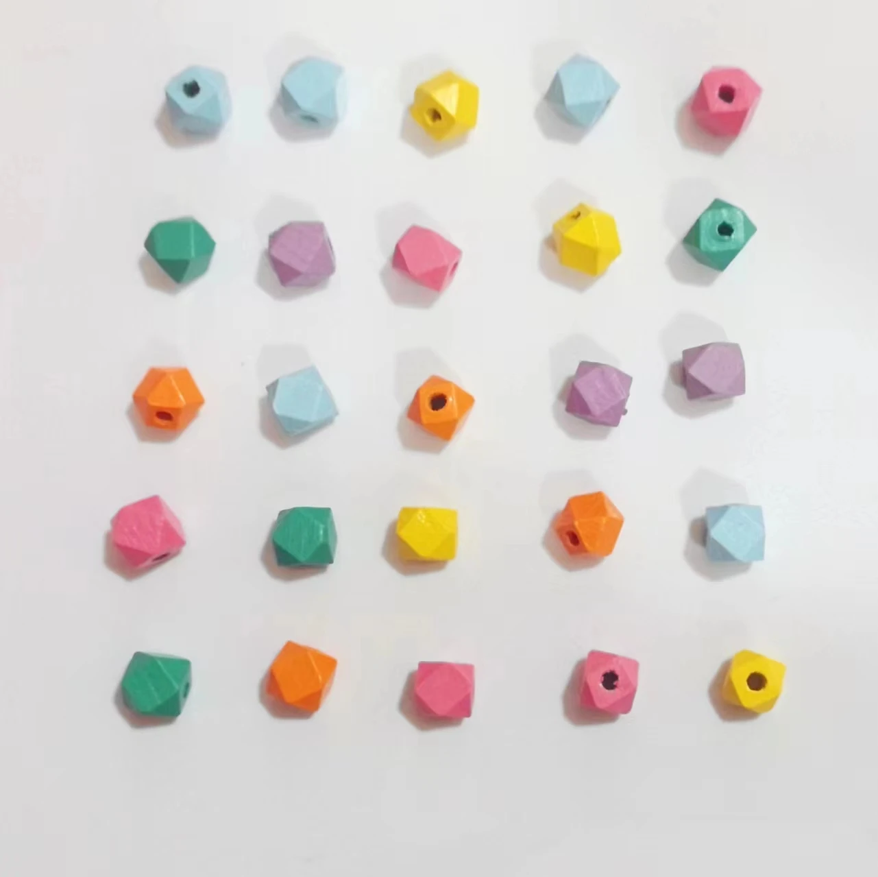 DIY accessories Loose beads wood beads octagonal wood color geometry 10mm jewelry accessories material