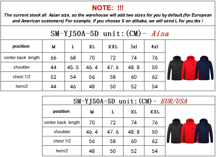 Outdoor Windproof Washable 3-speed temperature control Usb 5V Winter Heated Men Jacket