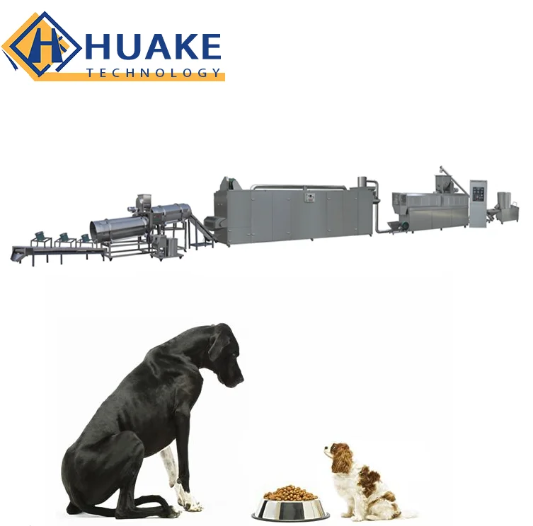 100-3000kg/Hr Industrial Automatic Wet Dry Animal Pet Dog Cat Food Manufacturing Extruder  Processing Maker Plant