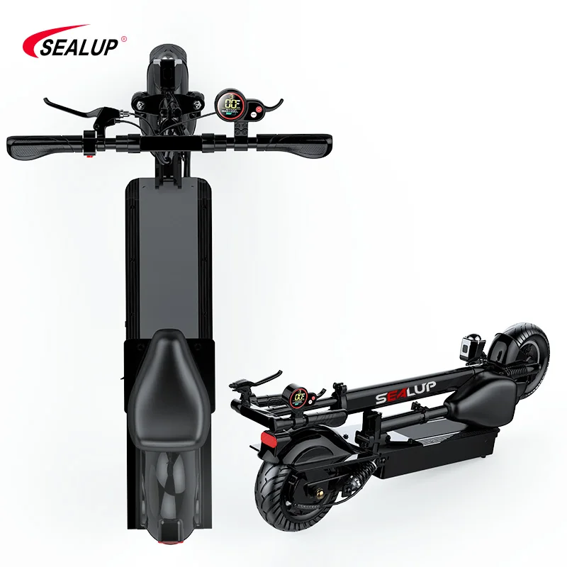 SEALUP Q9 ELECTRIC SCOOTER FOR ADULTS WITH 400W MOTOR UP TO 30MPH & 45 MILES-8' SOLID TIRES SCOOTER WITH SEAT & DUAL BRAKING