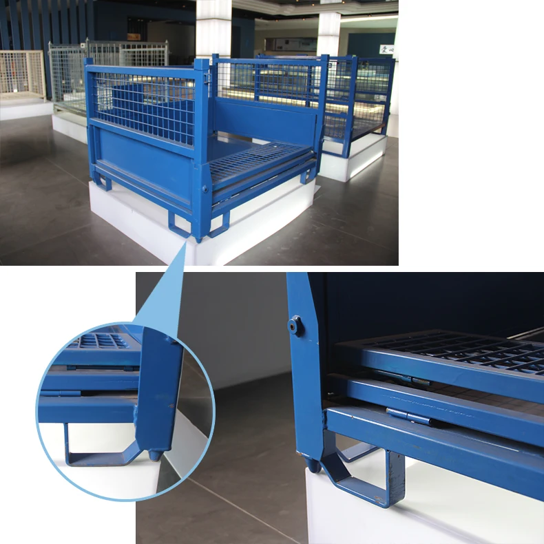 High quality industrial storage box mesh  Metal Wire Mesh Storage box with Move-able Door