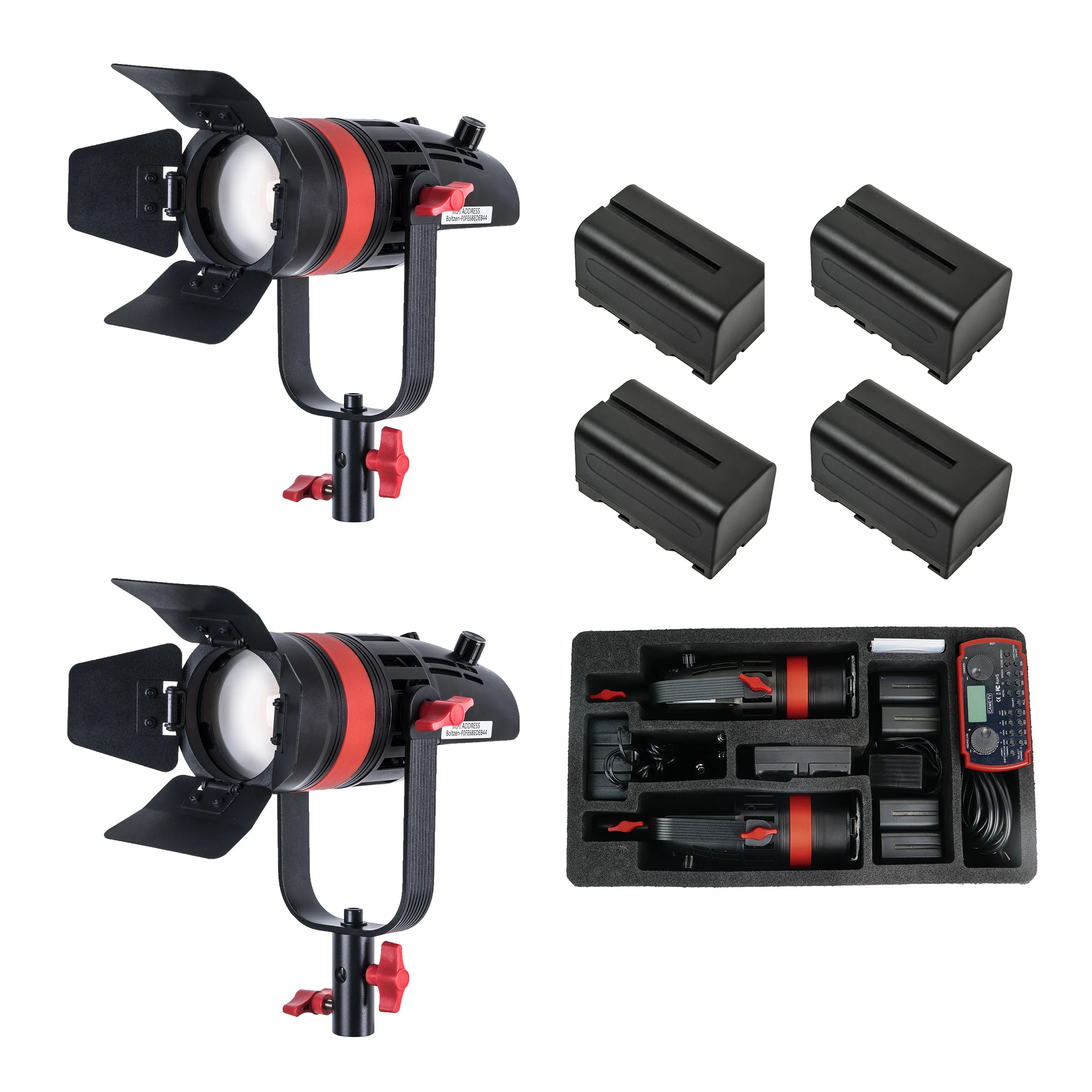 CAME-TV Travel Kits Boltzen 55w MK II High Output  Batteries Operated Fresnel Focusable LED video light Bi-Color With Bag