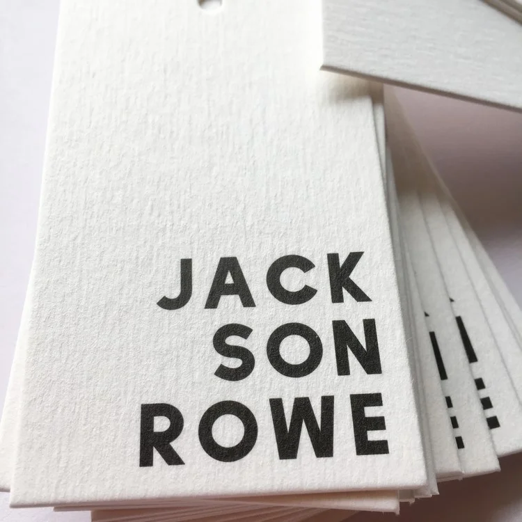 700gsm white cotton paper hang tags string for clothing tags printing custom tags