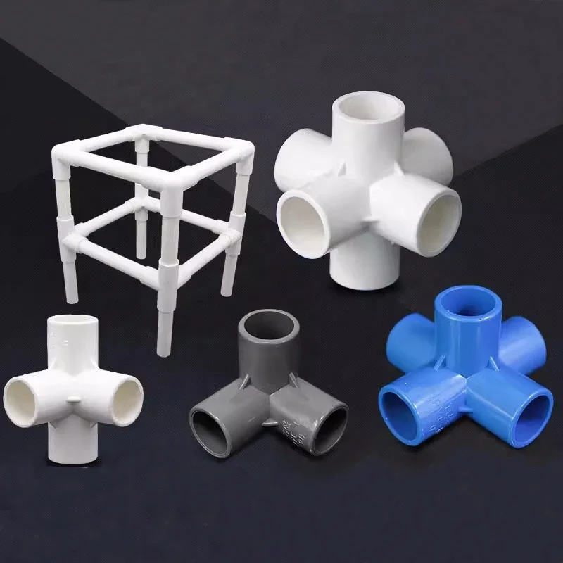 3 4 5 6 Way PVC Connector 20mm to 50mm Garden Watering Pipe Fittings Plastic Joints Home DIY Shelf Fittings
