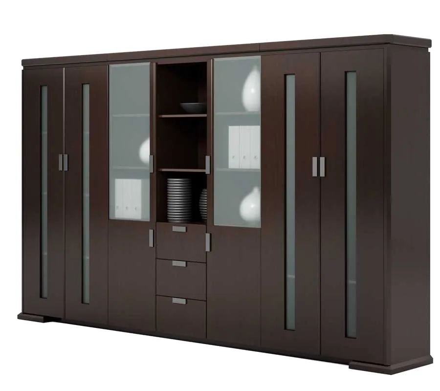 Office furniture high end modern MDF solid wood office storage file cabinet