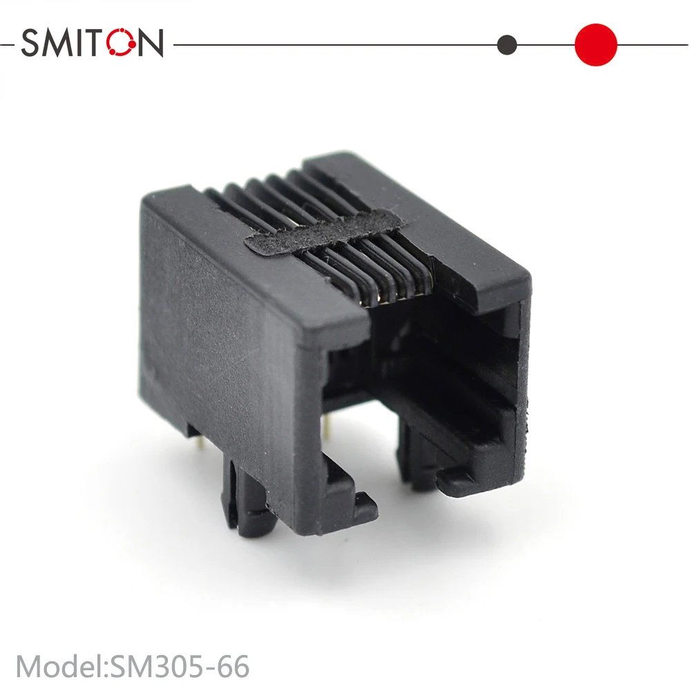 6P6C UTP Cat3 RJ12 PCB Jack Modular Connector
