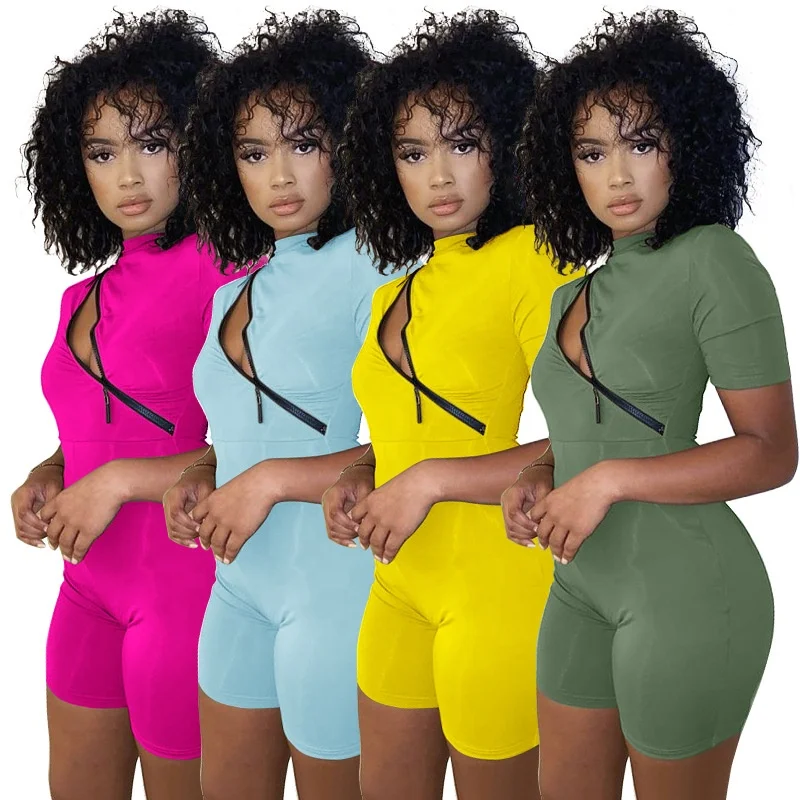 
KX-K9834 Hot sale wholesale tops cargo jumpsuit woman tops fashionable shorts bodycon woman romper 