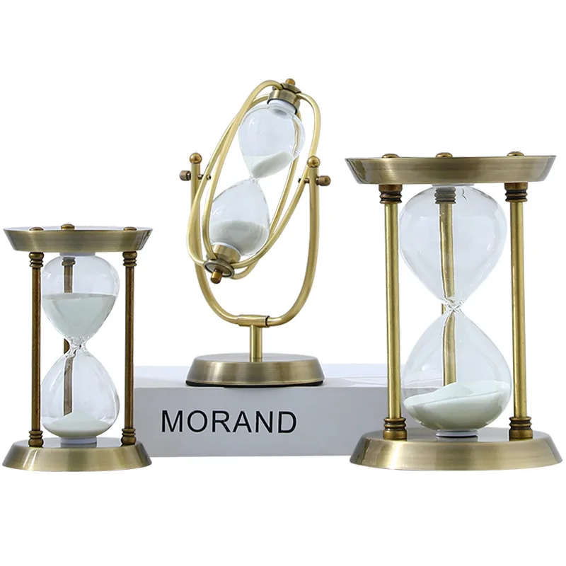 Brass Unique Wholesale Decorative Glass Big Souvenir Antique Souvenir Custom Hourglass Sand Timer