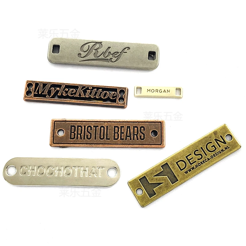 Oem Available Customized Material Stainless Steel Brass Iron Zinc Alloy Metal Brand Logo Name Label For Handbag