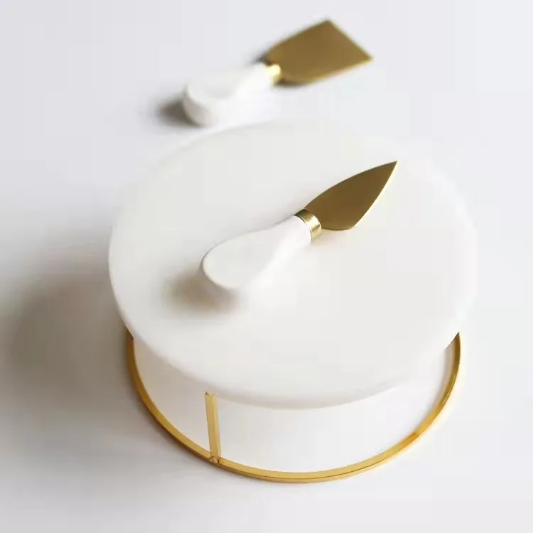 Cheapest White Ceramic Handle Knife And Fork Four Piece Set Stainless Steel Cheese Knife Kitchenware Set