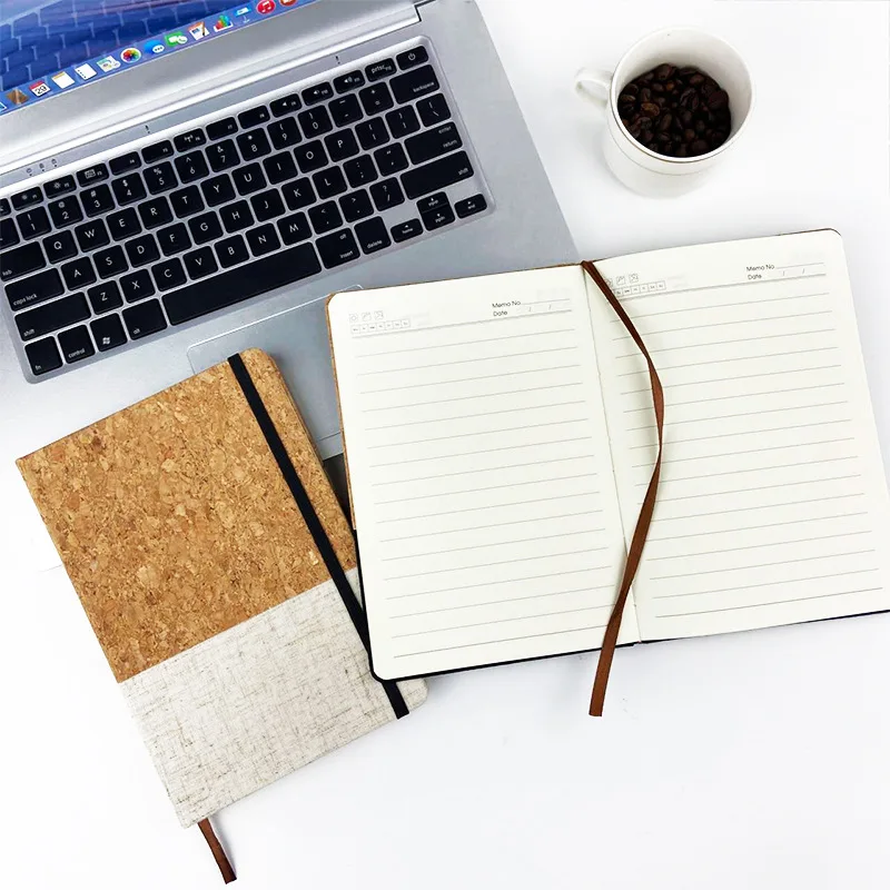 Wholesale Eco Friendly Journals Diary With Elastic Band Sustainable Cover A5 Cork Notebook
