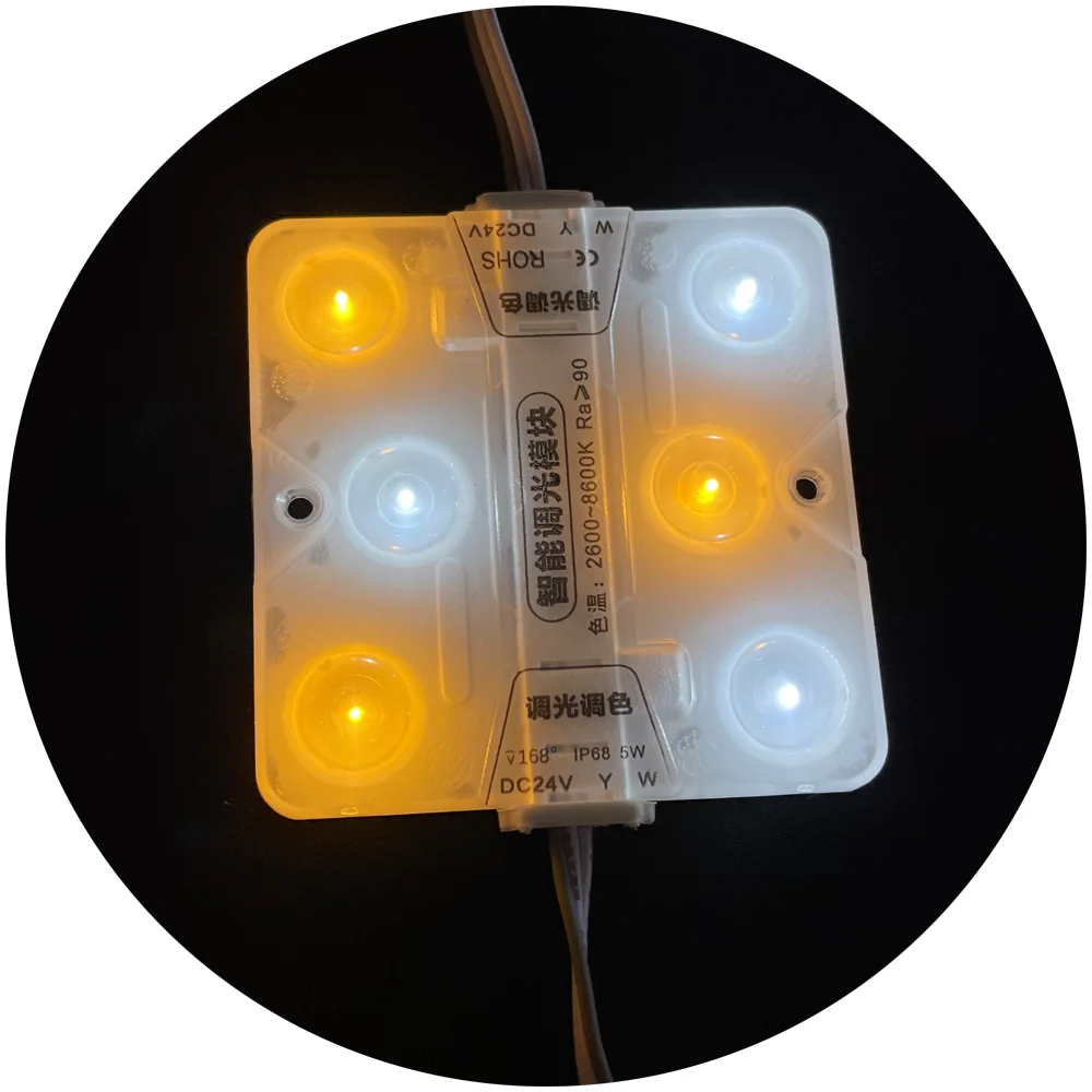 3.6w 160degree lens injection 68x68mm 2700-6500K CCT DC24V signage led module IP67 for outdoor led sign
