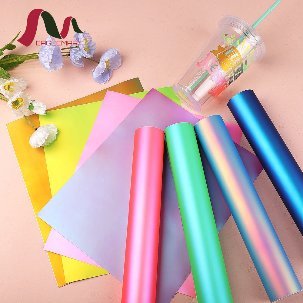 New Product Pearl Rainbow Self Adhesive Sticker Vinyl Roll Permanent Adhesive Craft Vinyl for Cricut Cutter
