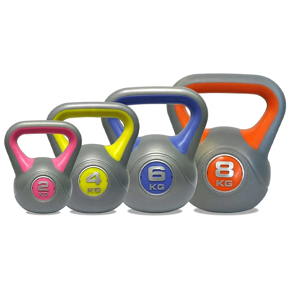 Hot Selling Double Color Custom Logo Vinyl Coated Cement Kettlebell
