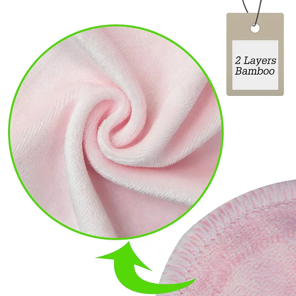 
Reusable facial makeup cleansing pads 12 soft bamboo velvet velour pads 4 scrub terry pads with wash bag packaging 
