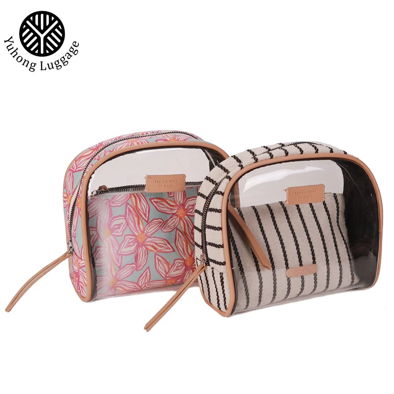 Yuhong  PVC Cosmetic Transparent Bag Waterproof Clear Travel Toiletry Bag Custom Cosmetic Make up Bag