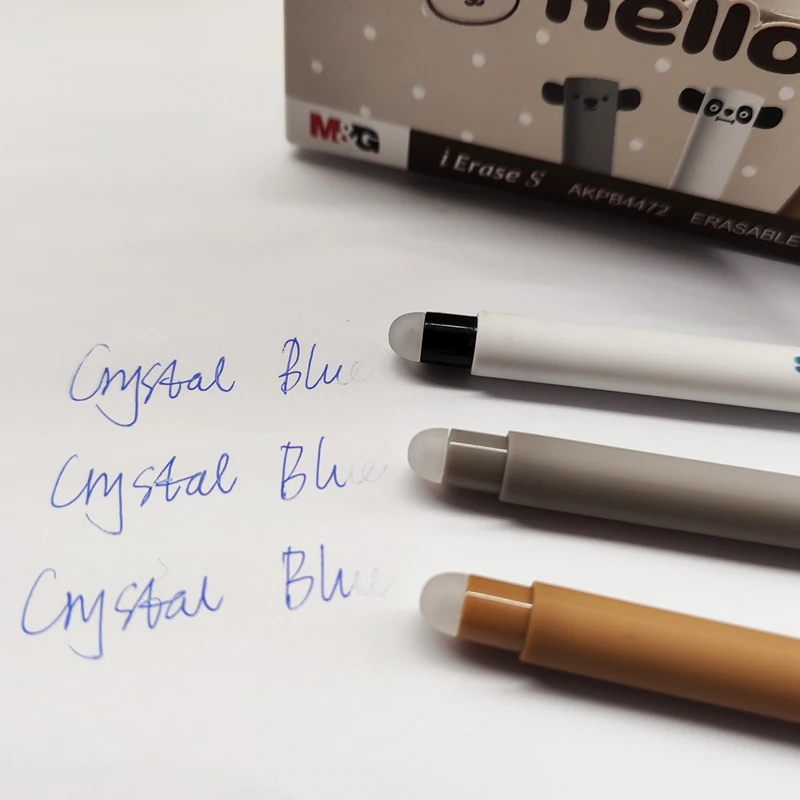 Узор в виде животных удобные резиновые покрытием баррель f: кристально-голубой милый дизайн со стирающимися чернилами гелевая ручка стереть синего