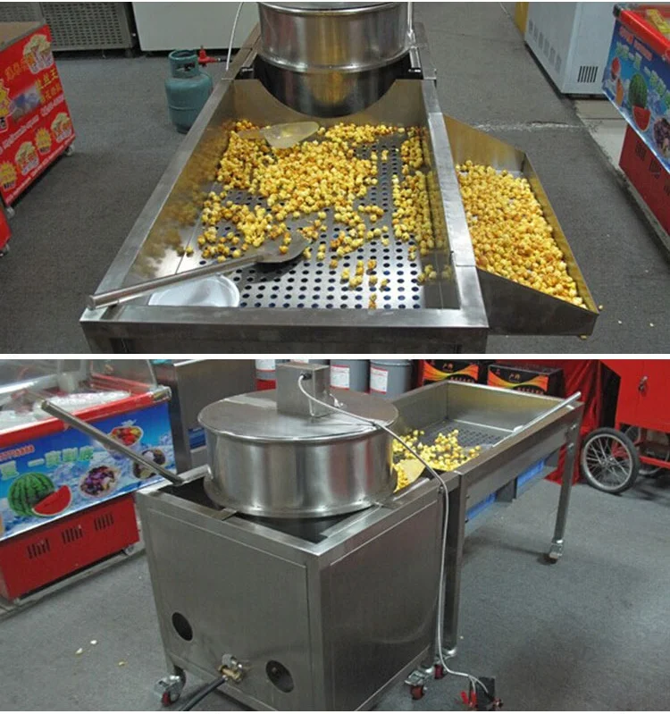 Commercial Fully Automatic Popcorn Maker Popcorn Making Machine Gas heating electric stirring machine