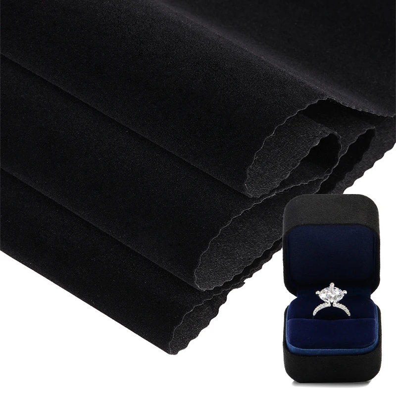 Economic and Reliable Jewelry Box Interlining Flock Velvet Black Non Woven Long Pile Sprayed Flocking Fabric