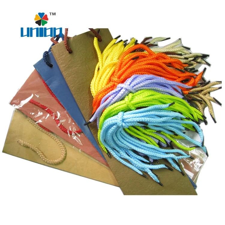 Factory bulk supply colored double braided PP cord handle rope for paper grocery bags