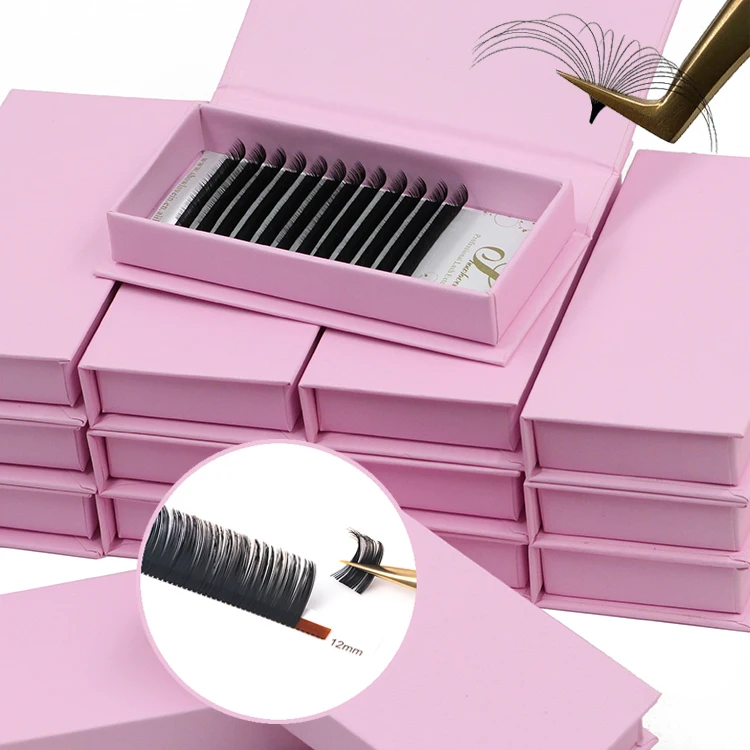 Private Label Eyelash Extension Tray 0.03 0.05 0.07mm Cashmere Mink Silk Easy To Graft Volume Lash Extension