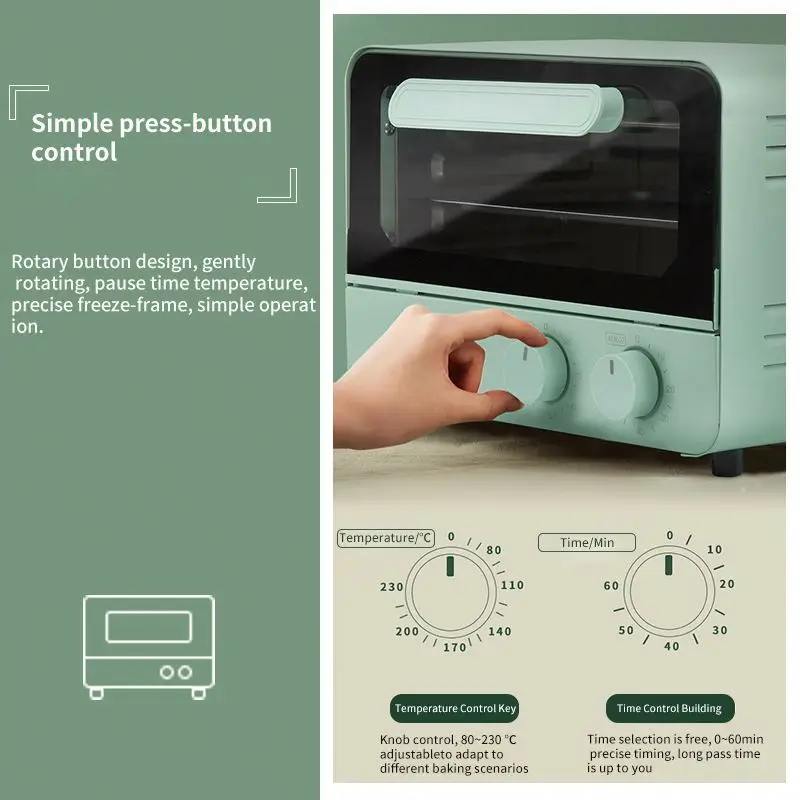 Kitchen Baking Toaster Electrical Oven 12L Small Mini Electric Pizza Oven For Home