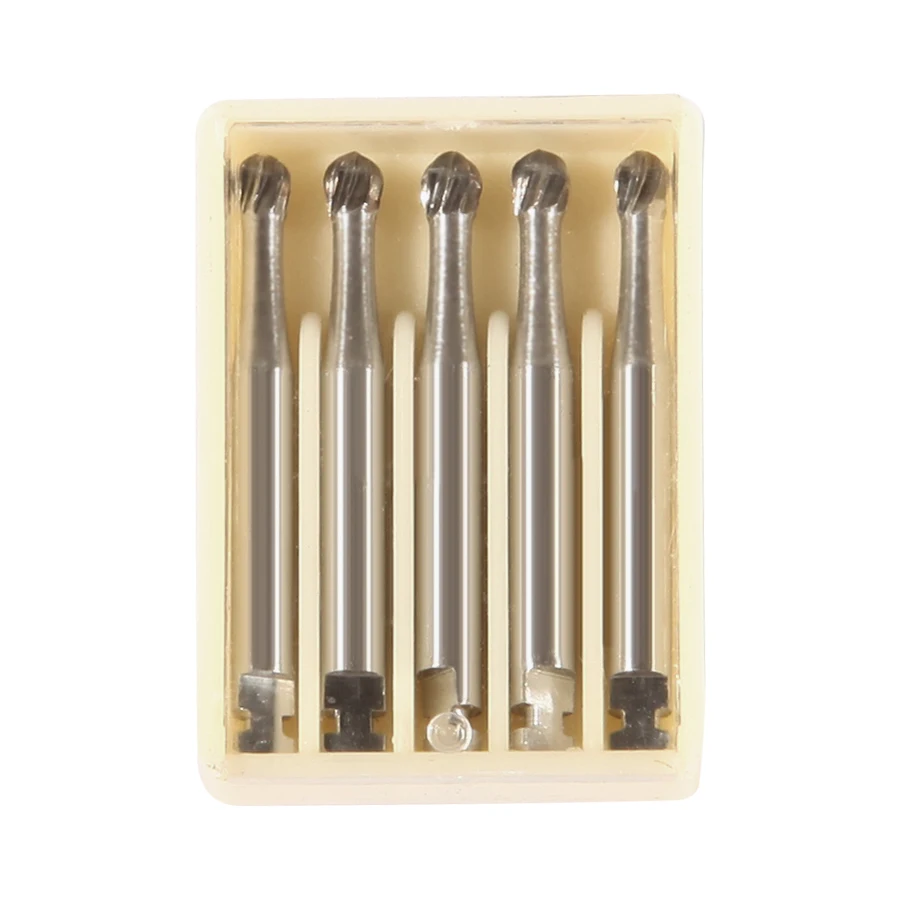 RA8 Round Dental Tungsten Steel Carbide Burs, 22mm (Pack of 5), Carbide for Low Slow Speed Handpiece Contra Angle Latch Type