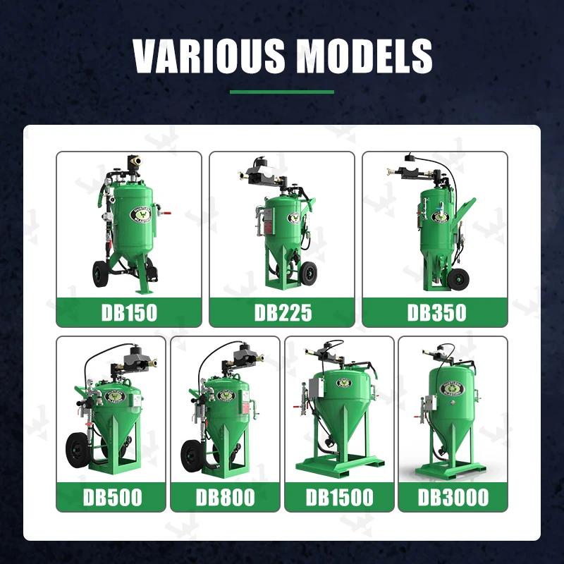 Портативная пескоструйная кастрюля с мобильным давлением без пыли db225