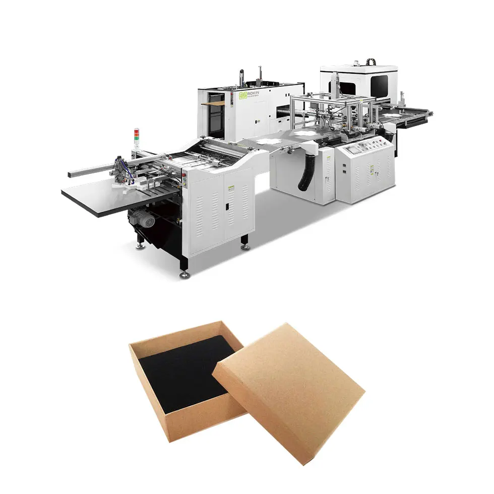 Full auto paper rigid box making machine cardboard gift box making machine