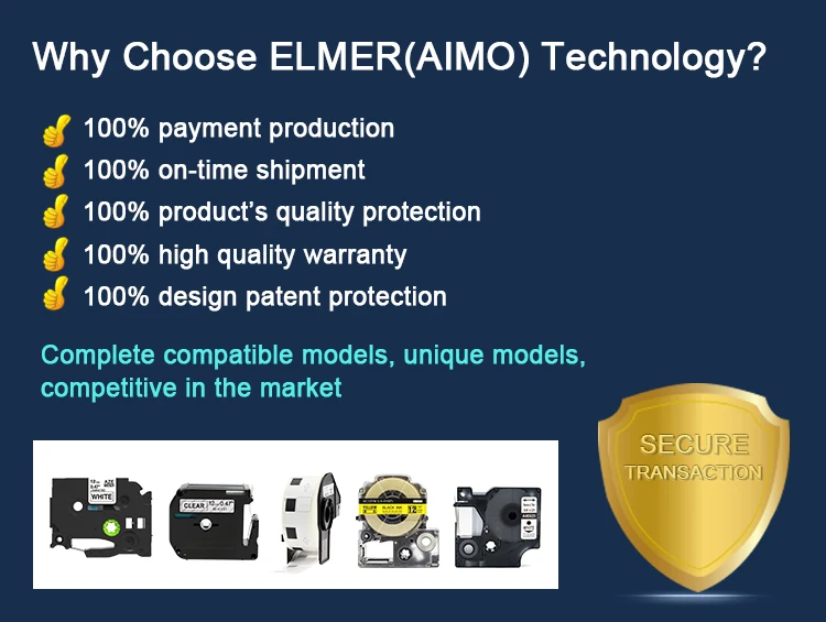 Aimo Manufacturer 9mm A40920 White on Clear Printer Ribbon Labelmanager Sticker Label Tape D1 Compatible Dymo